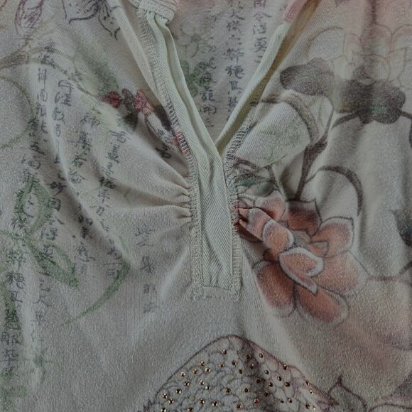 One World Womens Blouse Multi-Color Size Large Polyester Blend Long Sleeve - Picture 10 of 12